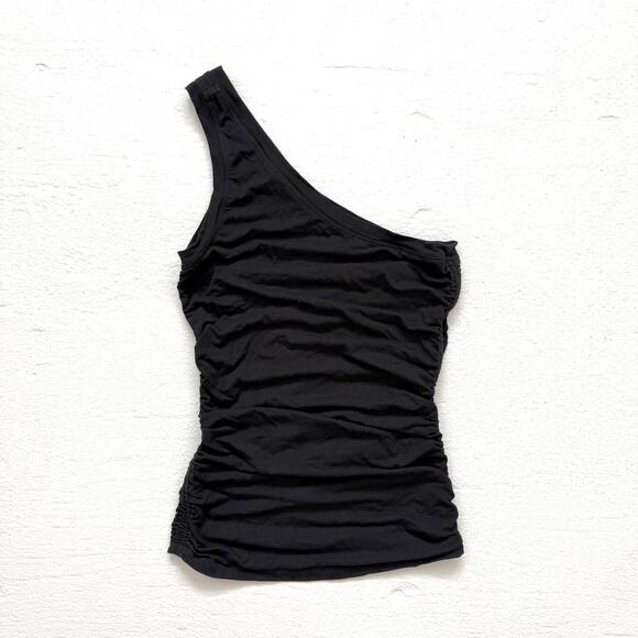 Good American One Shoulder Ruched Stretchy Top, Size Small - Picture 1 of 7